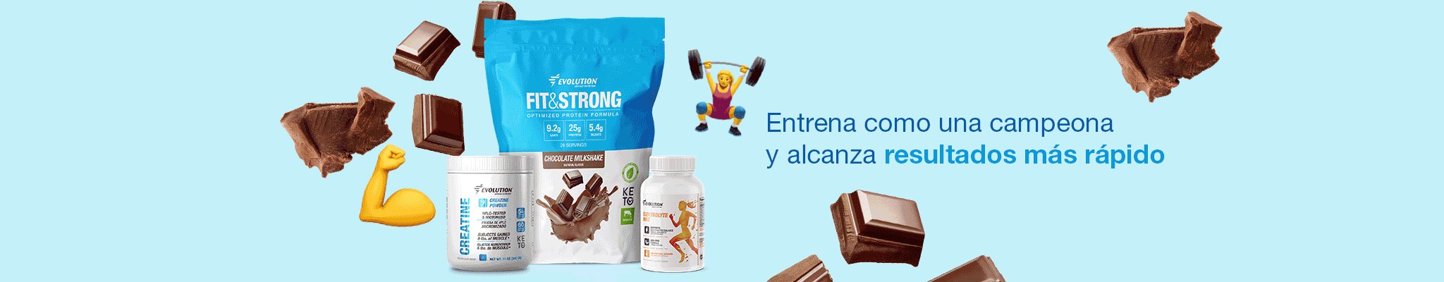 Envase de proteína Fit&Slim para bajar de peso, Cápsulas Happy Poo laxante suave para decirle adiós al estreñimiento y Cápsulas Good bacteria para cuidar tu flora intestinal y tener un tracto digestivo saludable